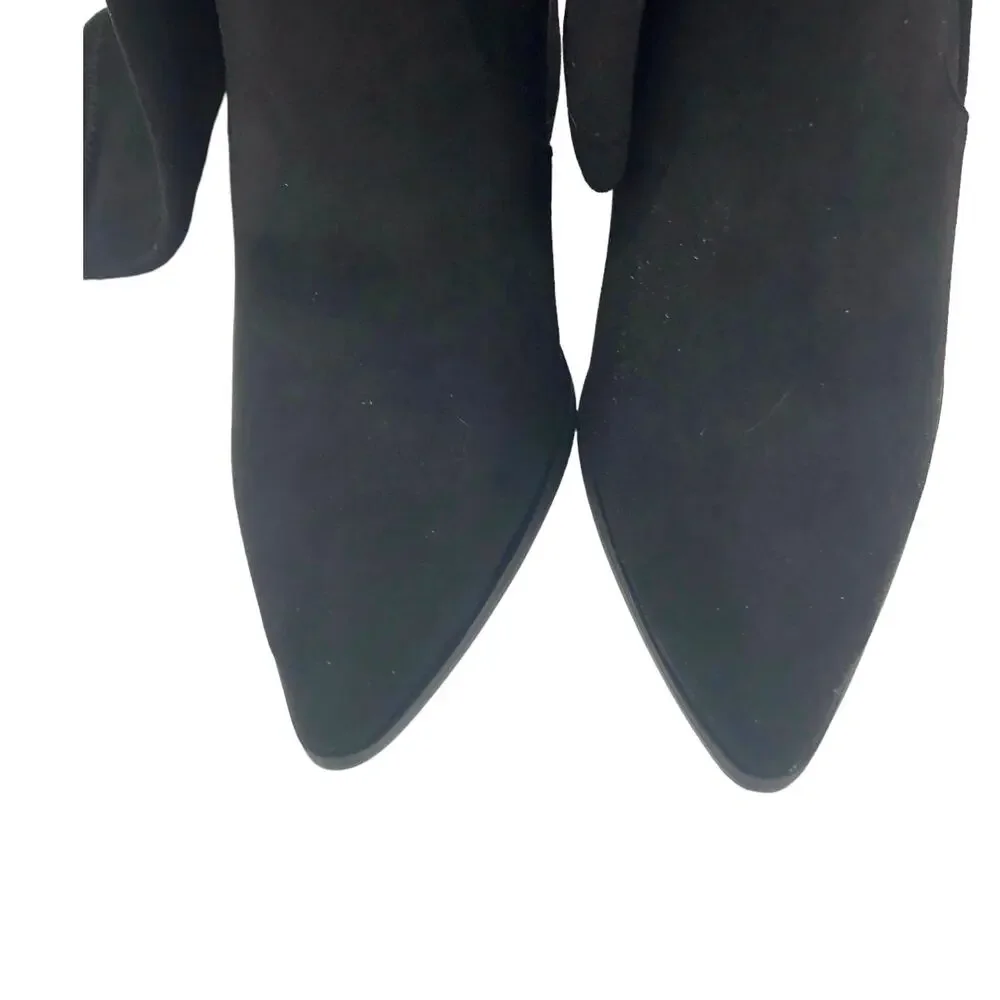 STEVE MADDEN Tava Black Over the Knee Boots 10 Block Heel Suede